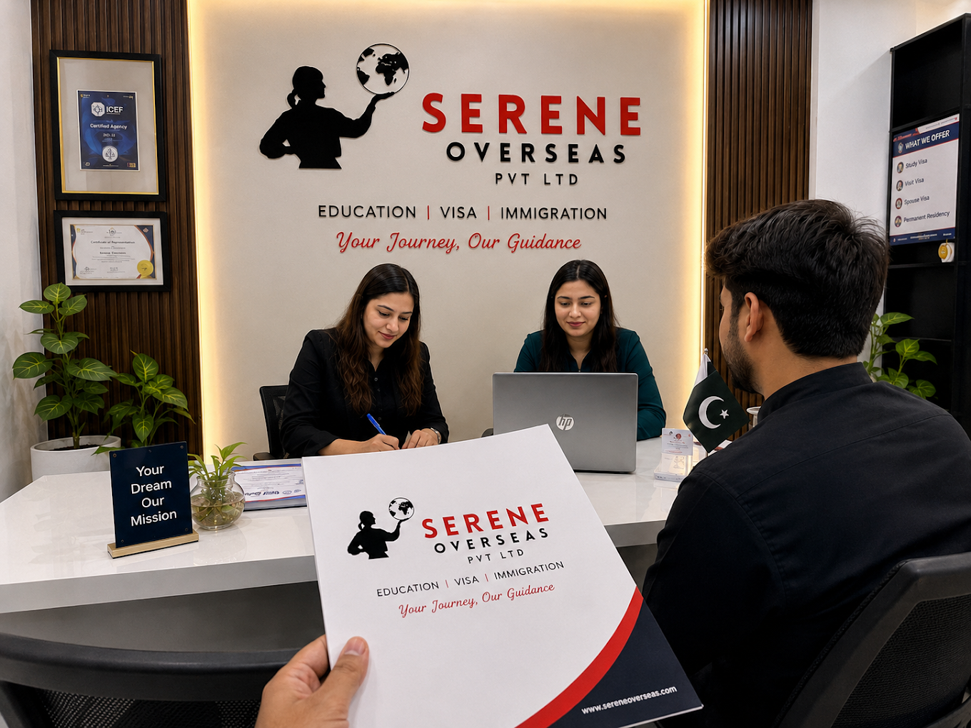 Serene Overseas advisory desk with our student counseling team